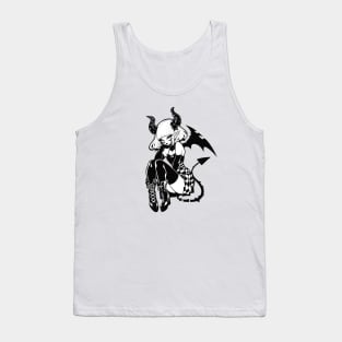 Cute Black and White Succubus Tank Top